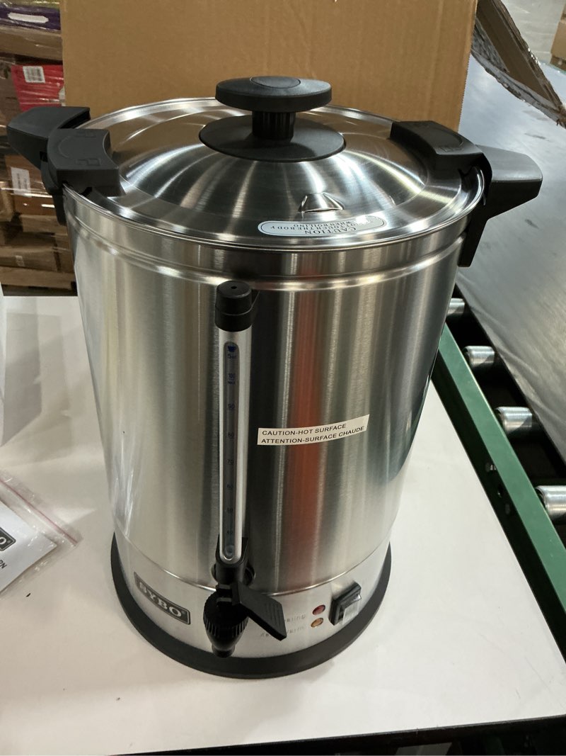 Condition photo showing Good Condition for SYBO SR-CP-50B Commercial Grade Stainless Steel Percolate Coffee Maker Hot Water Urn for Catering, 50-Cup 8 L, Metallic 8L Metallic