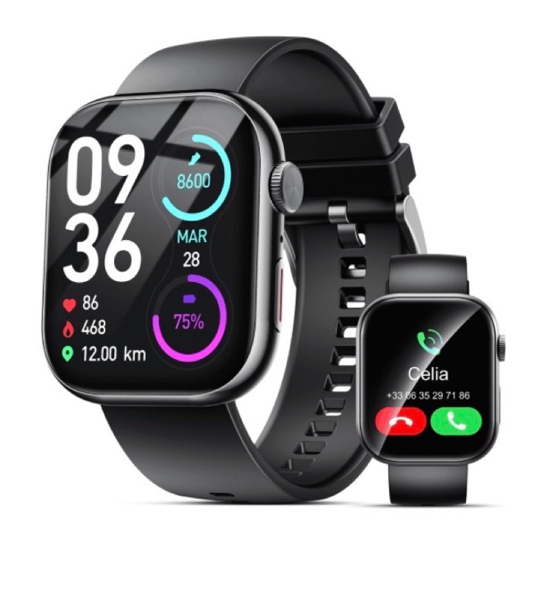 smart watch, fitness watch for women men with 24/7 heart rate/blood pressure monitor,pedometer, sleep tracker, 120+ sport modes, ip68 waterproof activity&fitness tracker compatible with android iphone black