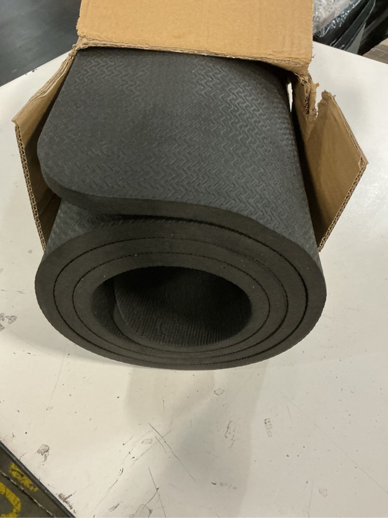 Condition photo showing Good Condition for hatha yoga extra thick tpe yoga mat - 72"x 32" thickness 1/2 inch -eco friendly sgs certified - with high density anti-tear exercise bolster for home gym travel & floor outside black