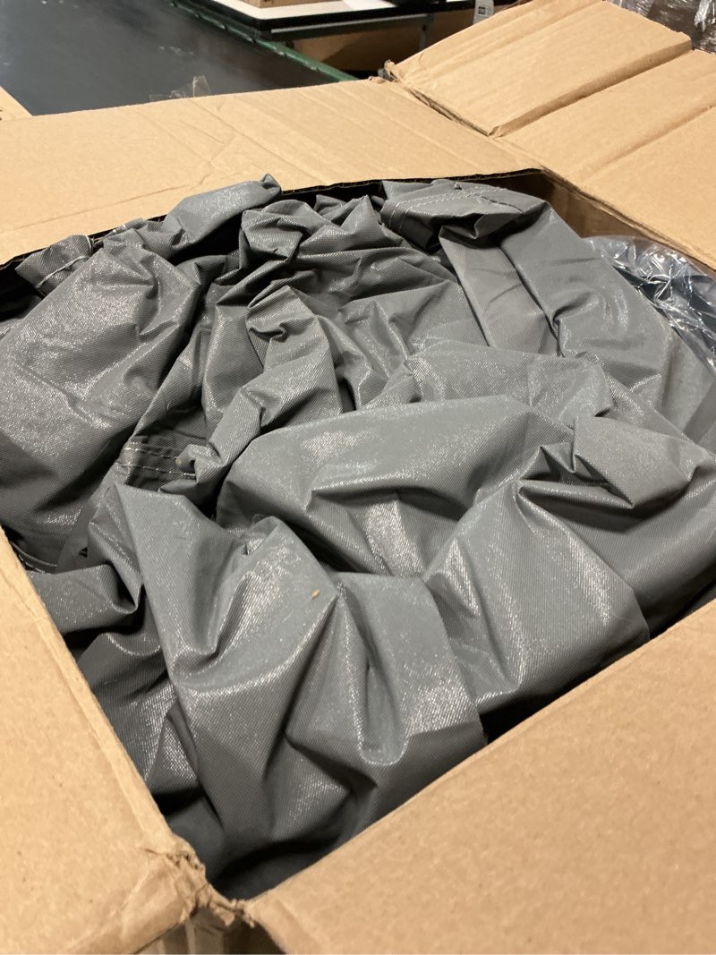 Condition photo showing As Is for waterproof dodge challenger standard car cover with breathable vents, [2026 upgrade] premium covers with cotton liner and zipper door,sun rain snow dust uv protection.(gift with towel storage bag)