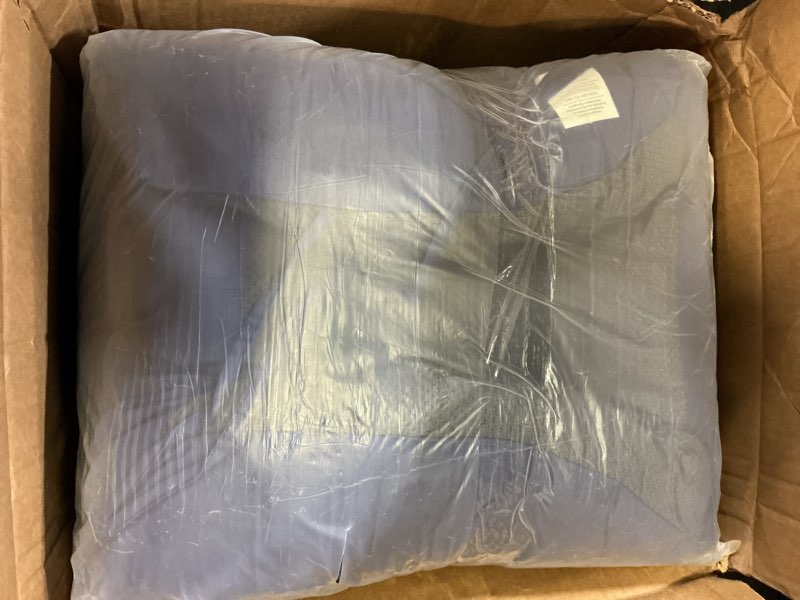 Condition photo showing New/Like New for wicker chair cushions of 3 pieces, waterproof cushions for patio furniture, tufted wicker outdoor furniture cushions, 1 patio loveseat cushion and 2 u-shaped cushions, 44"x19"x5", navy blue