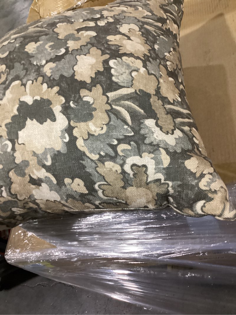 Condition photo showing Good Condition for joss & main olcott accent pillow features a neutral-toned abstract botanical pattern