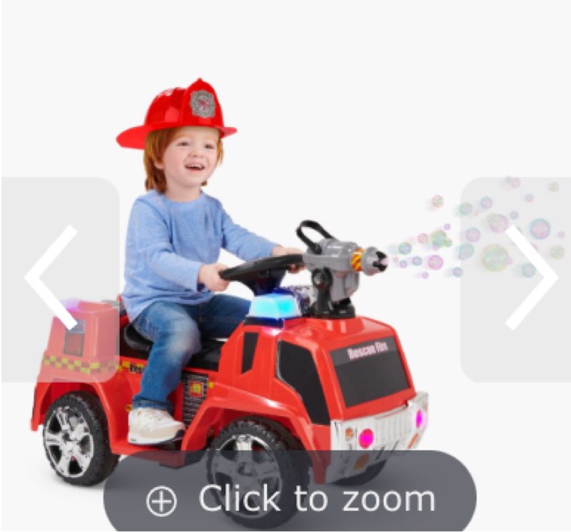 The Ride On Bubble Blowing Fire Truck