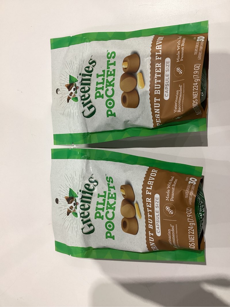 Condition photo showing New/Like New for Greenies Chewy Dog Pill Pockets Peanut Butter Capsule Size Dog Treats - 7.9oz