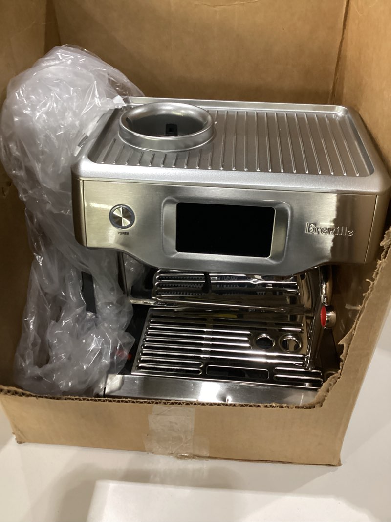 Condition photo showing As Is for breville barista touch espresso machine bes880bss, brushed stainless steel