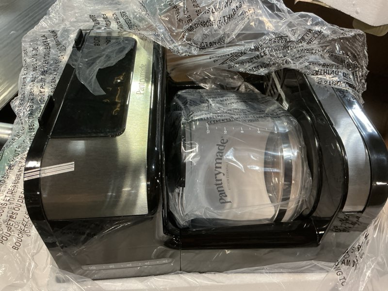 Condition photo showing As Is for pantrymade dual brew coffee maker | 12 cup glass carafe & single serve k-cup combo | programmable touchscreen coffee machine for ground coffee or pods | auto shut-off, black