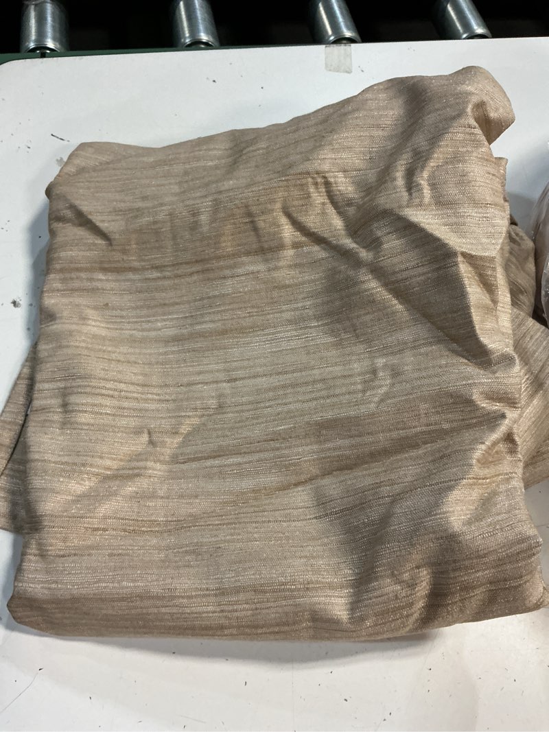 Condition photo showing As Is for quince textured cotton curtain oatmeal 48x96