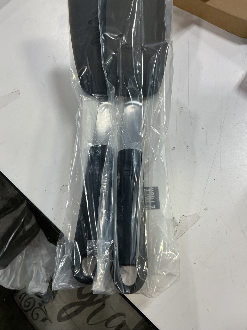 Condition photo showing New/Like New for Unicook 2 Pack Flexible Silicone Spatula, Turner, 600F Heat Resistant, Ideal for Flipping Eggs, Burgers, Crepes and More, Black
