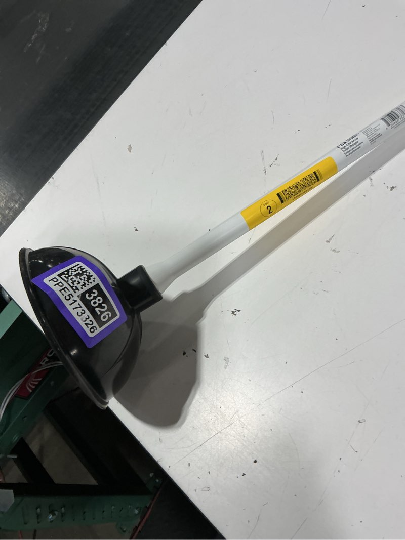 Condition photo showing New/Like New for project source 6.65-in black rubber plunger with 18.63-in handle