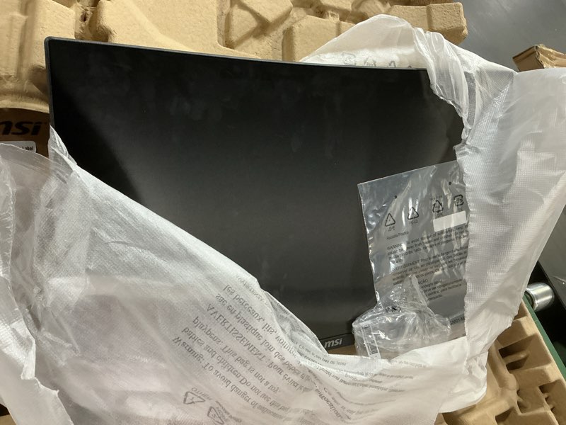 Condition photo showing As Is for msi mag 274cf x24 27-inch 1920 x 1080 (fhd) gaming monitor, 240hz, amd adaptive-sync, hdr ready, hdmi, vga port, vesa mountable, tilt, 4-side slim bezel, 0.5ms, black