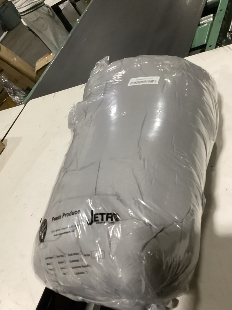 Condition photo showing New/Like New for jollyvogue king size comforter set 7 pieces - bed in a bag king for all season, pintuck bedding comforter sets with comforter, flat sheet, fitted sheet and pillowcases & shams, light grey king light grey
