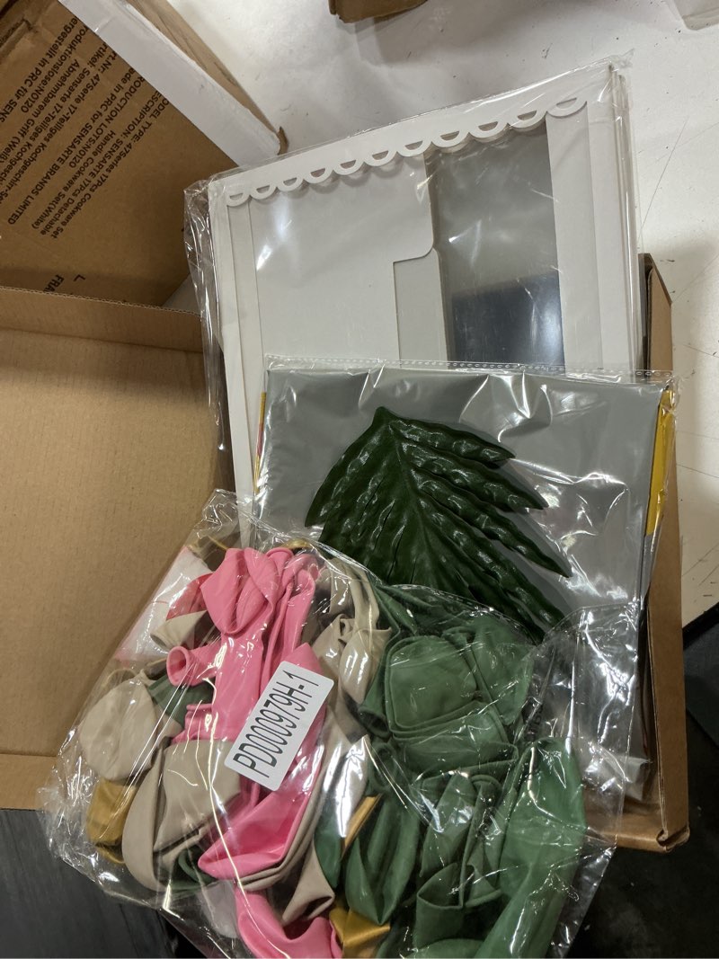 Condition photo showing As Is for snln two wild birthday decorations jungle theme 2nd birthday decorations for girl huge jungle safari animal foil balloons pink sage green balloon arch number 2 balloon leaf box 2nd decoration for girl 2 year old