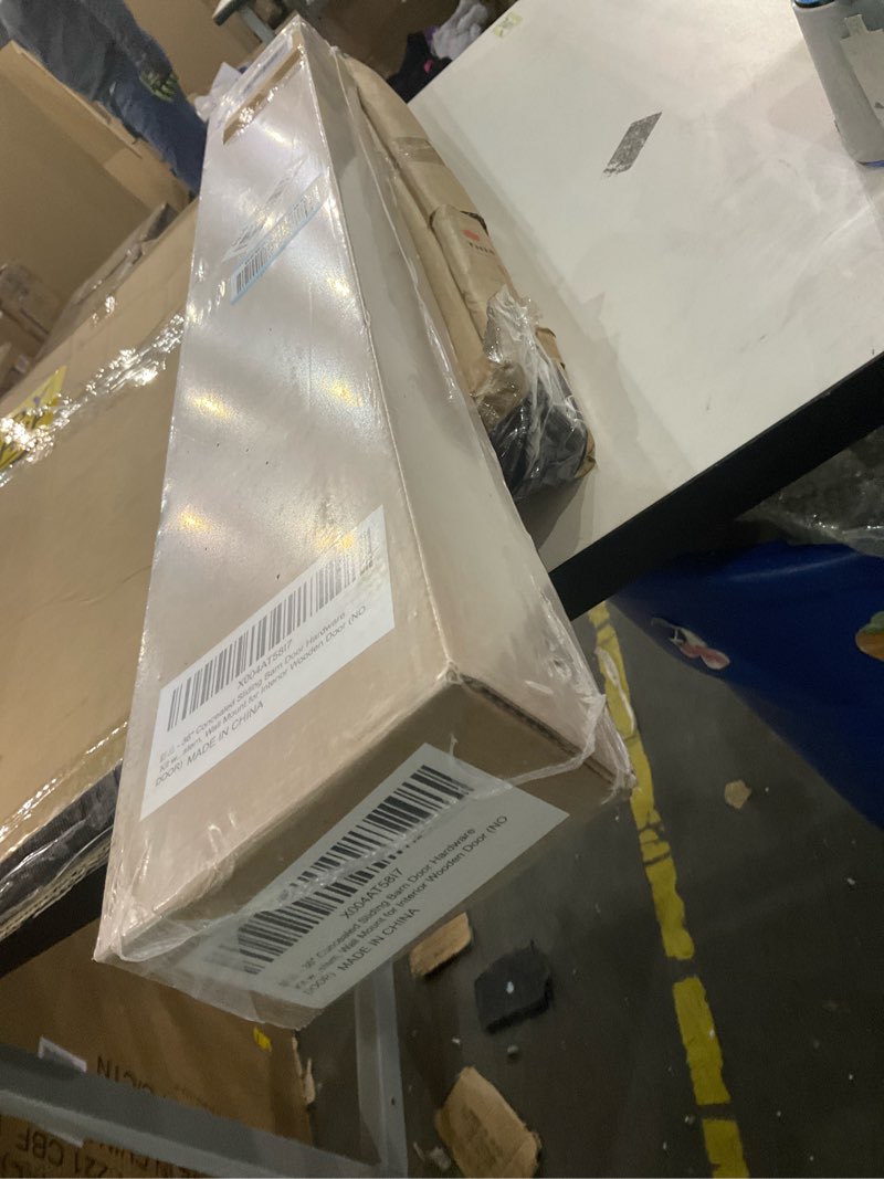 Condition photo showing As Is for CEAKIAN 36" Concealed Sliding Barn Door Hardware Kit with Soft Close Mechanism for 28in Passage Opening, Hidden Sliding Door Hardware, Trackless Rails, Wall Mount for Interior Wooden Doors (NO Door) 36'' Hardware Kit