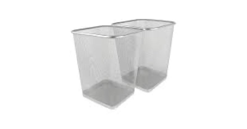 YBM HOME Mesh Wastebasket Trash Can for Home and Office Workspace, Metal Office Trash Can Square-Sha