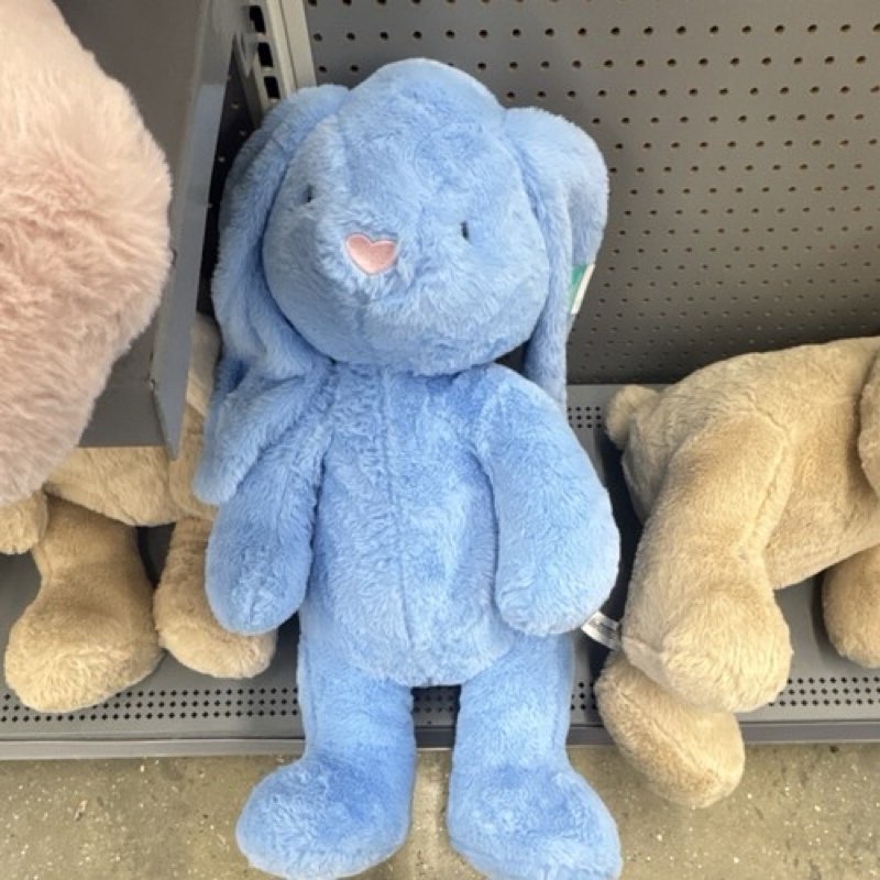 Way To Celebrate! Blue Large Bunny Plush Washable Easter Stuffed Animal