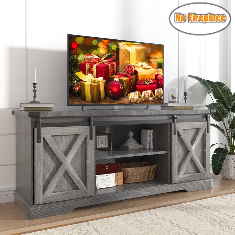 linsy home modern farmhouse tv stand for tvs up to 65",