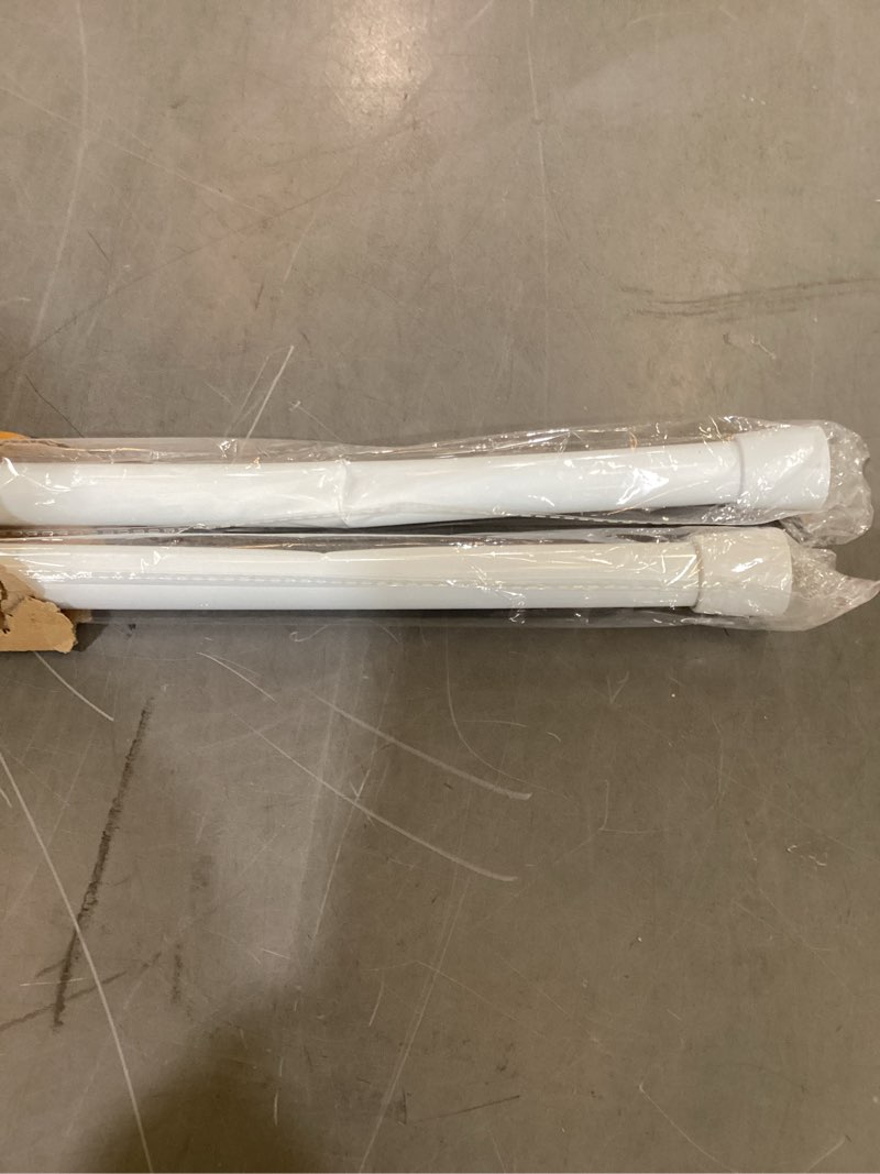 Condition photo showing New/Like New for cayton spring tension rods, 2pcs shower curtain rod adjustable 28 to 47 inch diameter 0.87 inch 1pcs diameter 0.51 inch white small spring tension curtain rod for windows bathrooms (white, 28-47 in) white 28-47 in