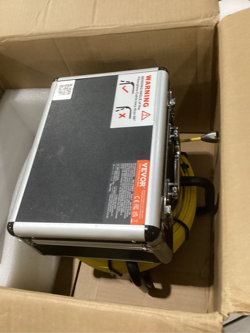 Condition photo showing As Is for used vevor sewer camera with 512hz locator,165 ft/50 m, self-leveling drain inspection camera with 9\" 1080p hd screen, 36x zoom, snake plumbing camera with lights-12 led, 32gb sd card for duct pipe 9\"-165ft-with 512hz locator