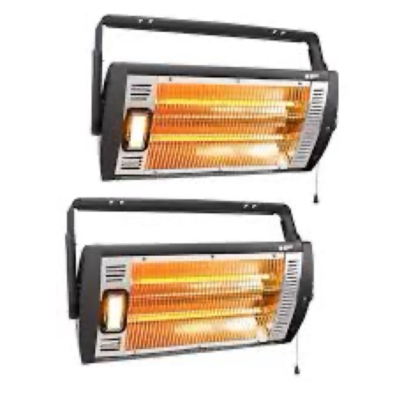 BEYOND HEAT Electric Garage Heater 120V, 750/1500W Ceiling Mount Space Heater for Garage, Shop, Pati