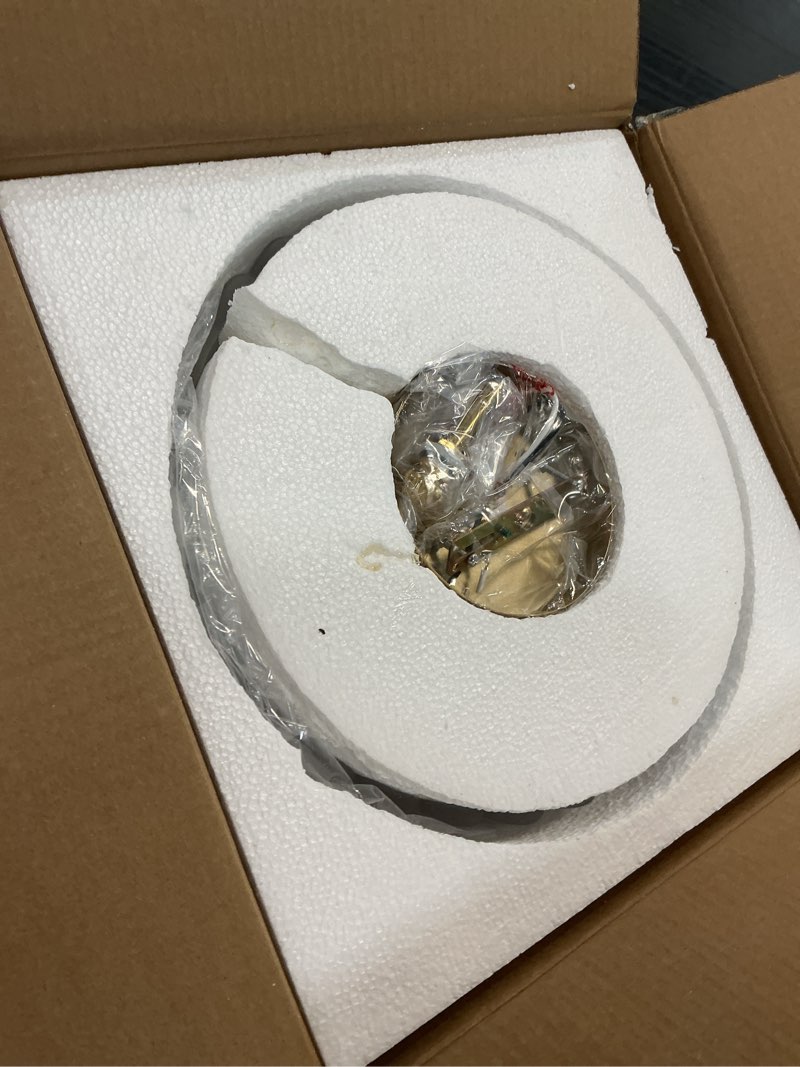 Condition photo showing As Is for anylove modern 12inch frosted glass flower glass semi flush mount ceiling light, 3 light for living room bedroom hallway entryway foyer 12inch-3-light-frosted