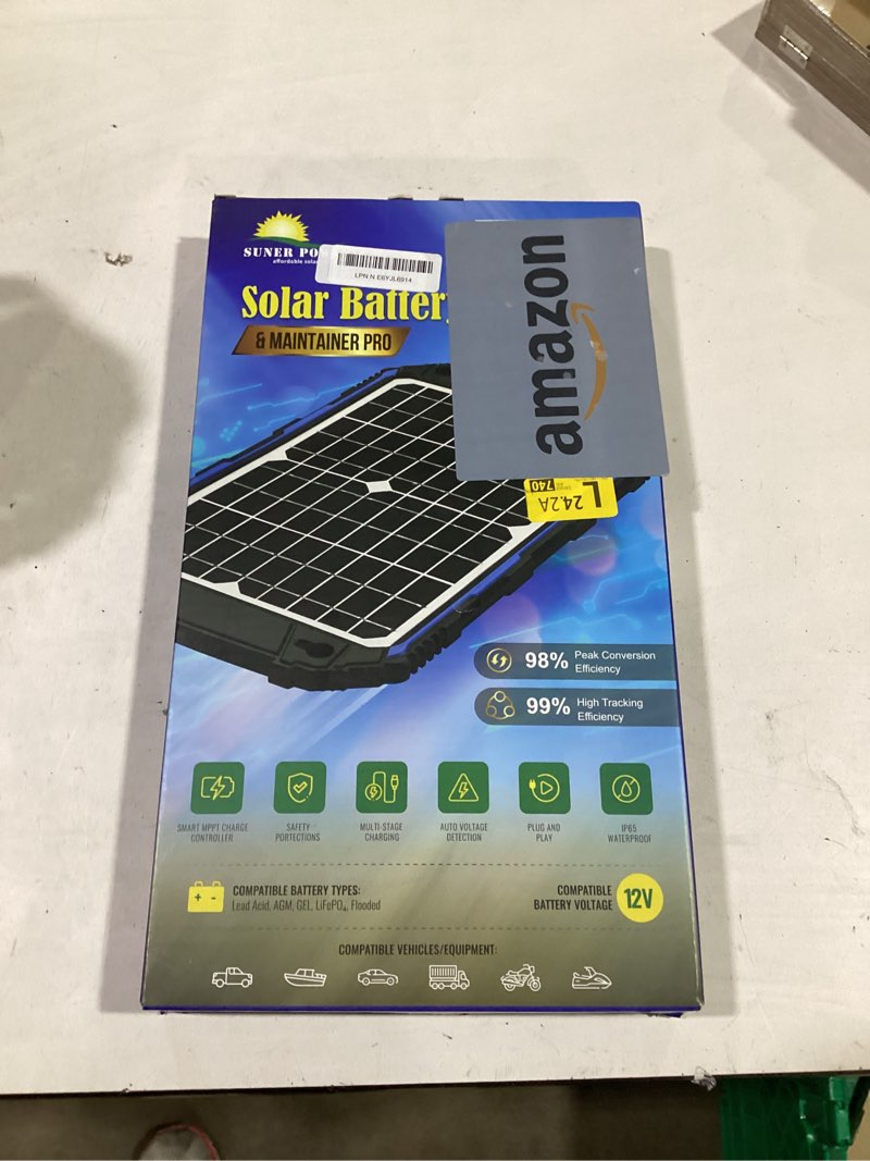Condition photo showing Good Condition for suner power waterproof 12w 12v solar battery charger & maintainer pro, built-in ultrasmart mppt charge controller, 12 volt solar panel trickle charging kits for car automotive boat marine rv trailer bc-12w pro