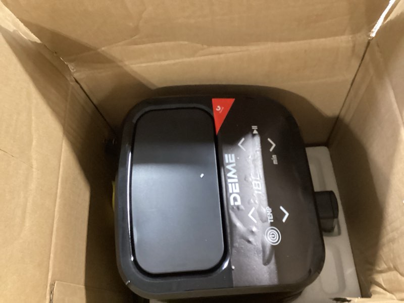 Condition photo showing Good Condition for deime air fryer, small digital 3 qt airfryer space saving compact, bake, reheat, roasts for quick easy meals, mini compact & quiet, nonstick & dishwasher safe basket (black) black-3qt