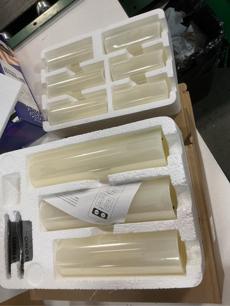 Condition photo showing New/Like New for vinkor flameless candles battery operated candles real wax pillar led candles with 10-key remote and cycling 24 hours timer (ivory 4" 5" 6" 7" 8" 9")