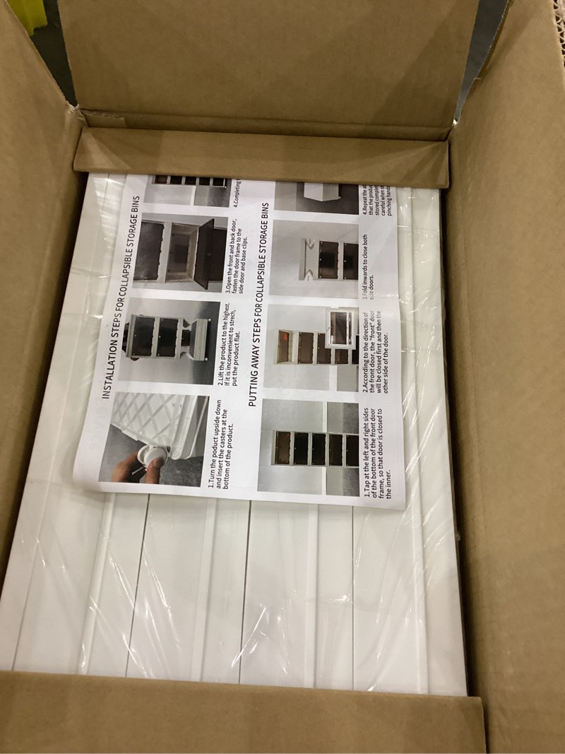 Condition photo showing New/Like New for Large Storage Bins with Lids, 88Gal / 352QT Stackable Collapsible Plastic Bins with Wheels, Closet Organizers for Bedroom, Kids Room, Living Room, Garage 22Gal 4-Tier