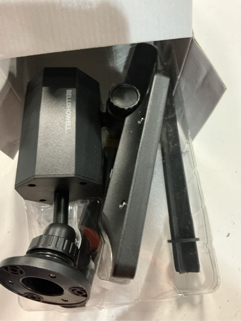 Condition photo showing As Is for bell & howell bionic motion-sensing solar powered led black spotlight