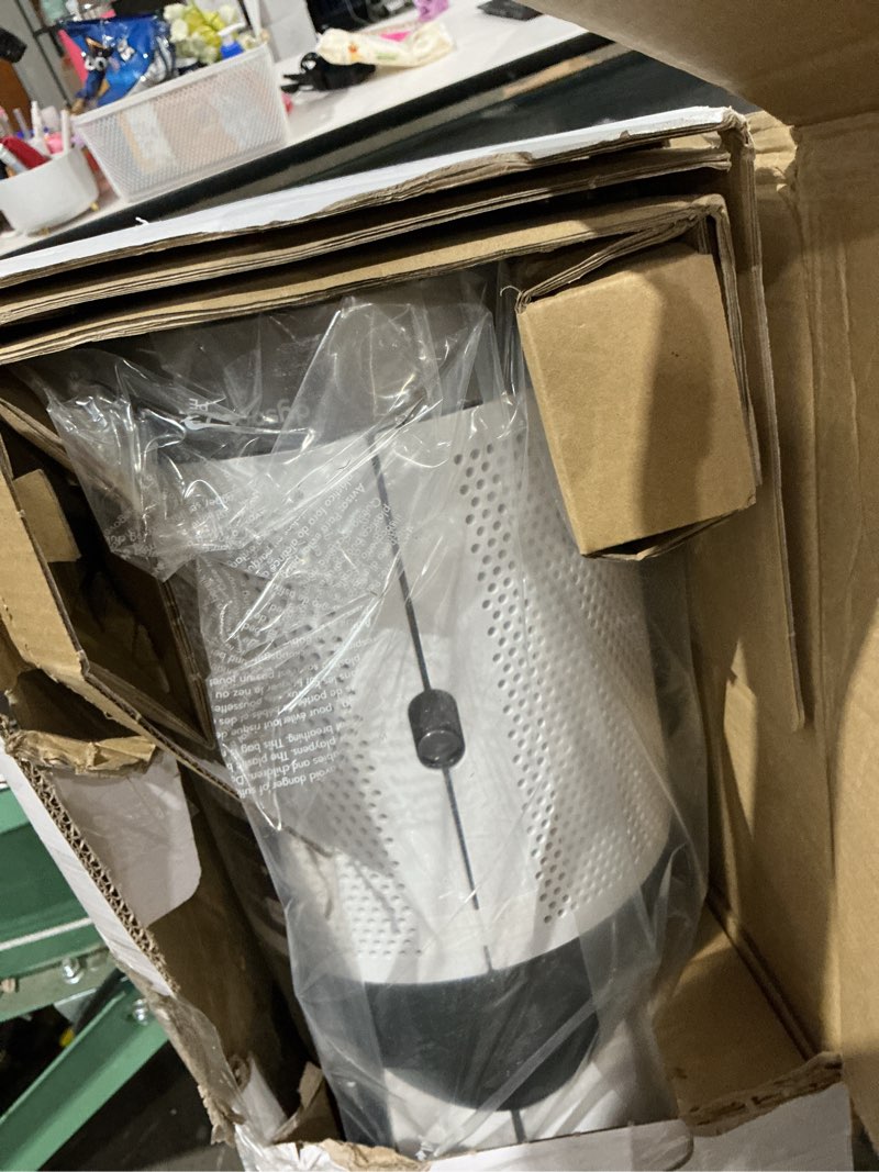 Condition photo showing As Is for dyson purifier cool pc1, hepa air purifier tower fan, app and remote controlled, 350° oscillation, 10 levels, bladeless (white)