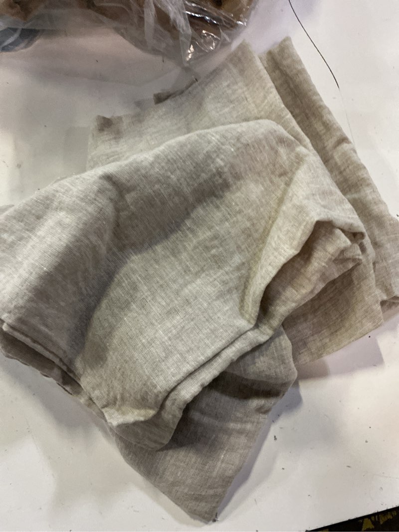 Condition photo showing As Is for european linen pillowcase set, king, natural chambray