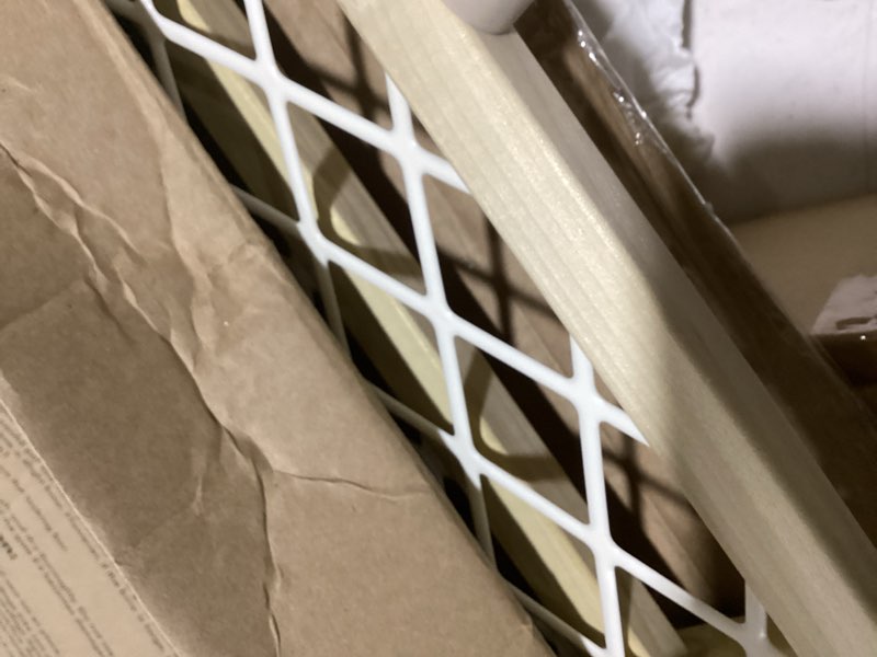 Condition photo showing Good Condition for toddleroo by north states - diamond mesh wooden baby gate: pressure mounted baby gate for doorways - adjustable 26.5 to 42 inches wide - 23 inches tall