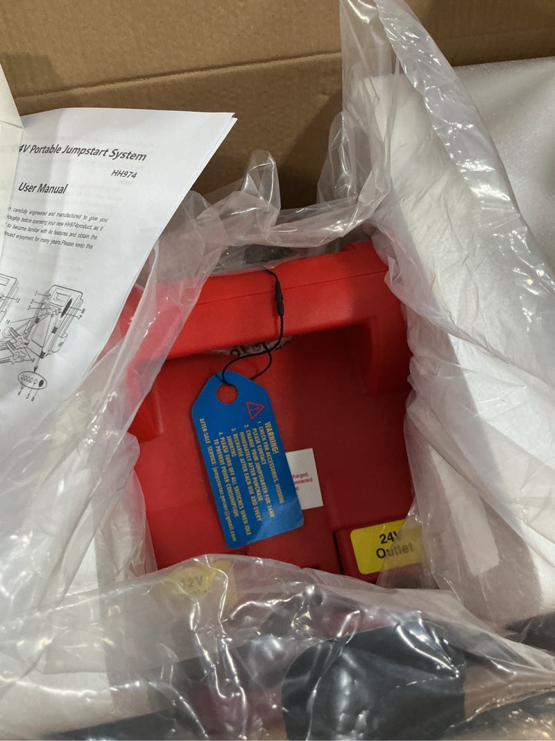 Condition photo showing Good Condition for car battery jump starter - flyauto 2800/1400 amp 12v 24v heavy duty jump box, works with truck tractor excavator automotive engine starter battery charger booster jumper box with usb/dc power unit