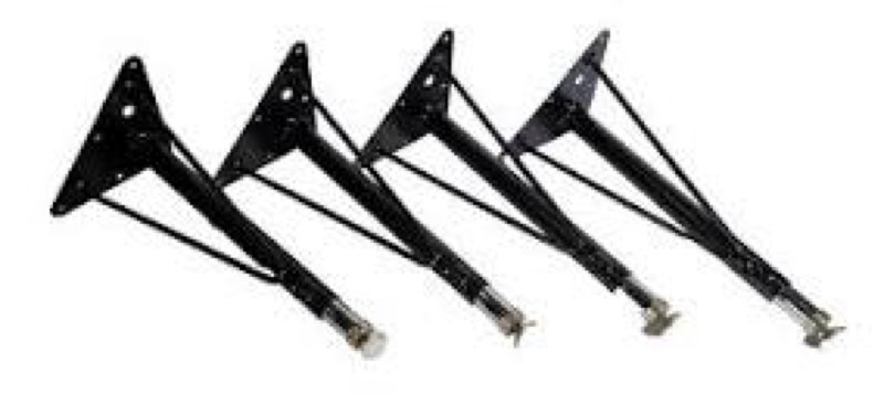 Black Chrome Adjustable Furniture Table Legs Set of 4 Metal 