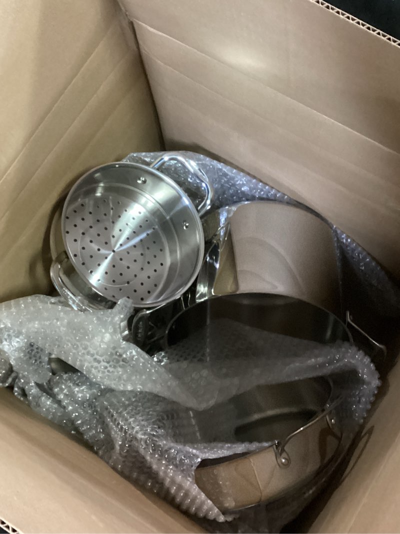 Condition photo showing As Is for cuisinart 77-11g stainless steel 11-piece set chef's-classic-stainless-cookware-collection