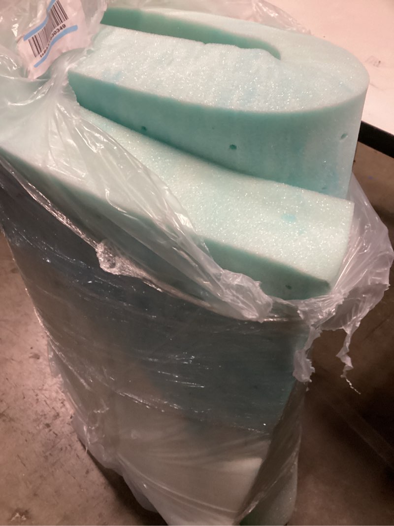 Condition photo showing As Is for DUMOS Mattress Toppers Memory Foam Twin Size, 4 Inch Thick Bed Topper Pad Cooling Gel Infused Soft Comfy Breathable for Sleeper Sofa Couch RV Camper, CertiPUR-US Certified, Blue 4 Inch Blue Foam Twin