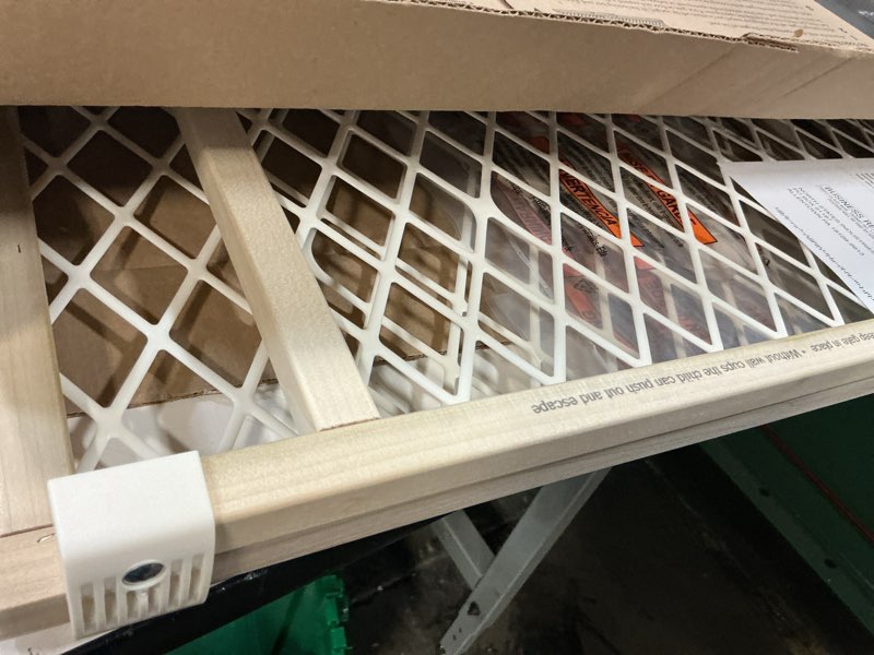 Condition photo showing Good Condition for Toddleroo by North States Diamond Mesh Wooden Baby Gate: 26.5"- 42" Wide. Pressure Mounted Baby Gate for Doorway. (23" Tall, Sustainable Hardwood)