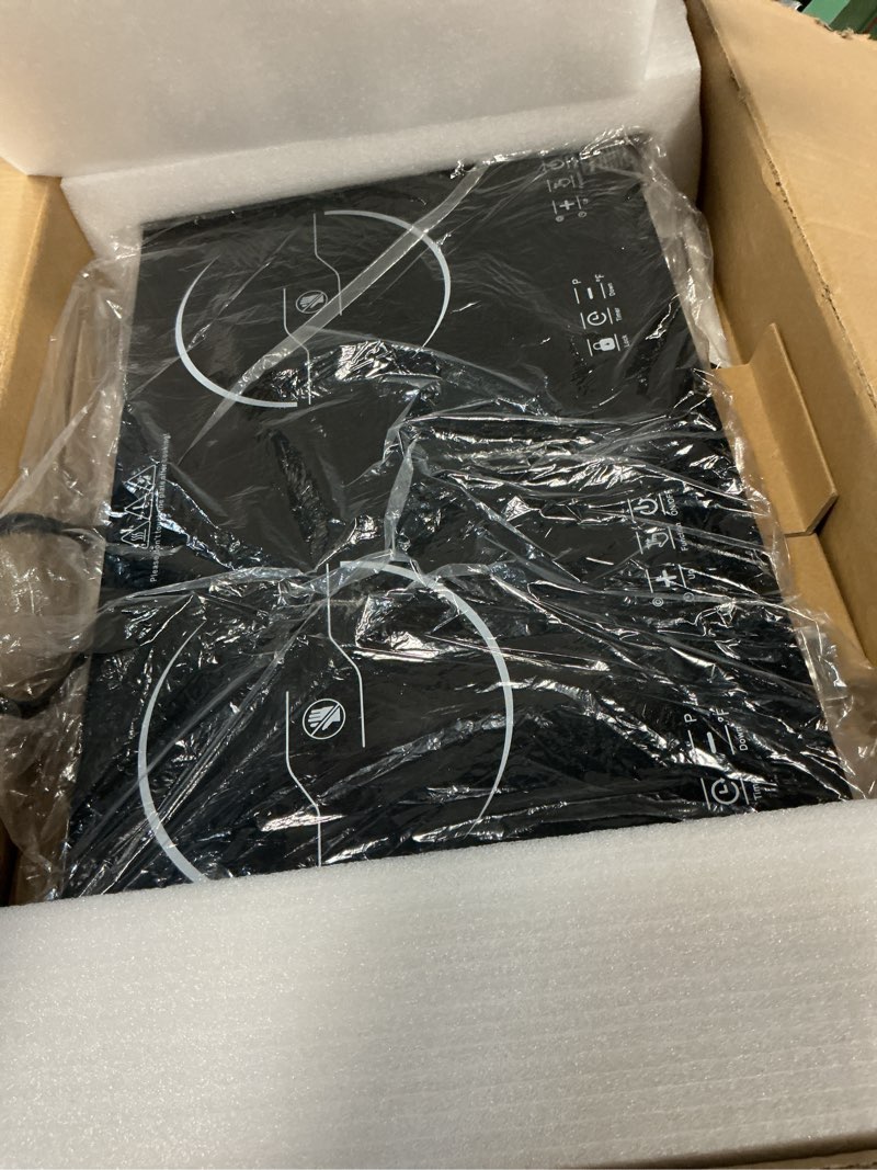 Condition photo showing Good Condition for Electric Cooktop,110V 2400W Stove top, Countertop Cooktop with 9 Power Levels, LED Display,Child Safety Lock, Timer,Knob and Touch Control 2 burner Electric cooktop