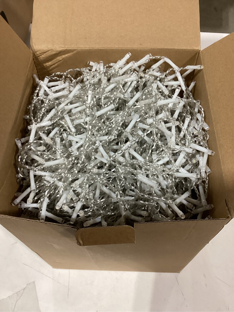 Condition photo showing Good Condition for Icicle Lights for Outside, 167ft 1760 LED Icicle Christmas Lights Outdoor Waterproof, 352 Drops with Remote, 8 Modes & Dimmable, Timer for Christmas, Wedding, House, Roof Decoration, Warm White Warm White 167ft