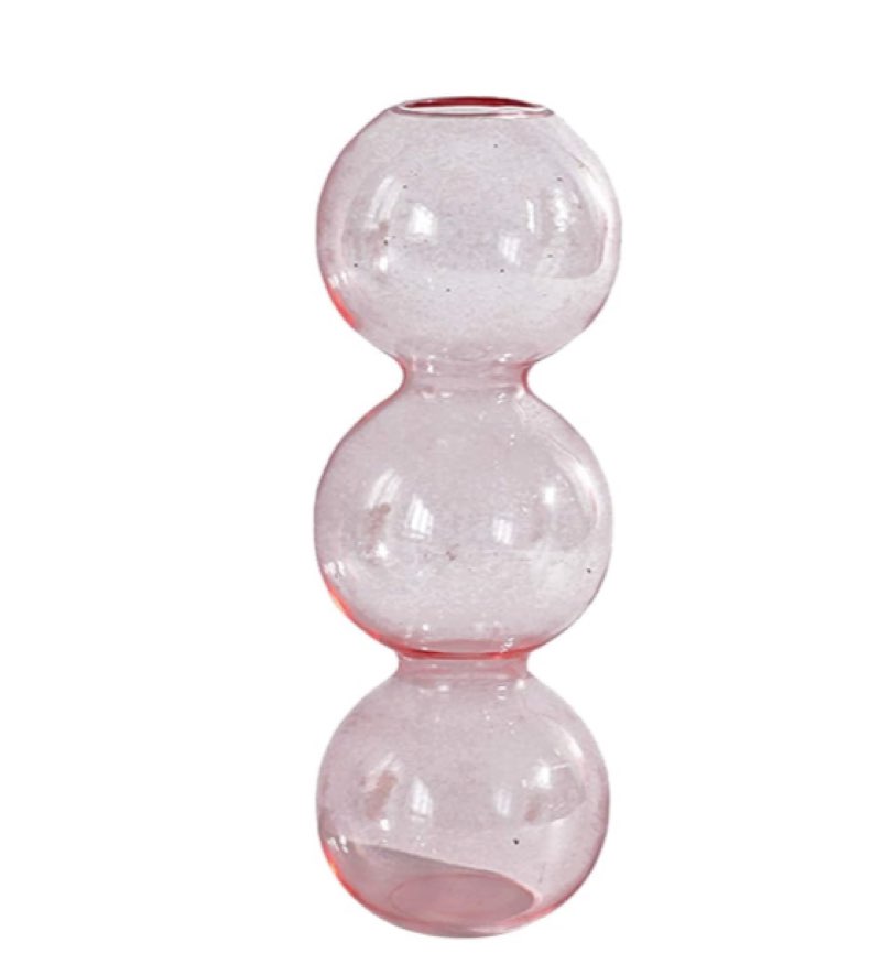 Glass Flower Vase Glass Plant Container Decorative Vase Desktop Vase for Wedding Birthday Ornament Gift - 2 Ball Pink8/unit (2 Balls)