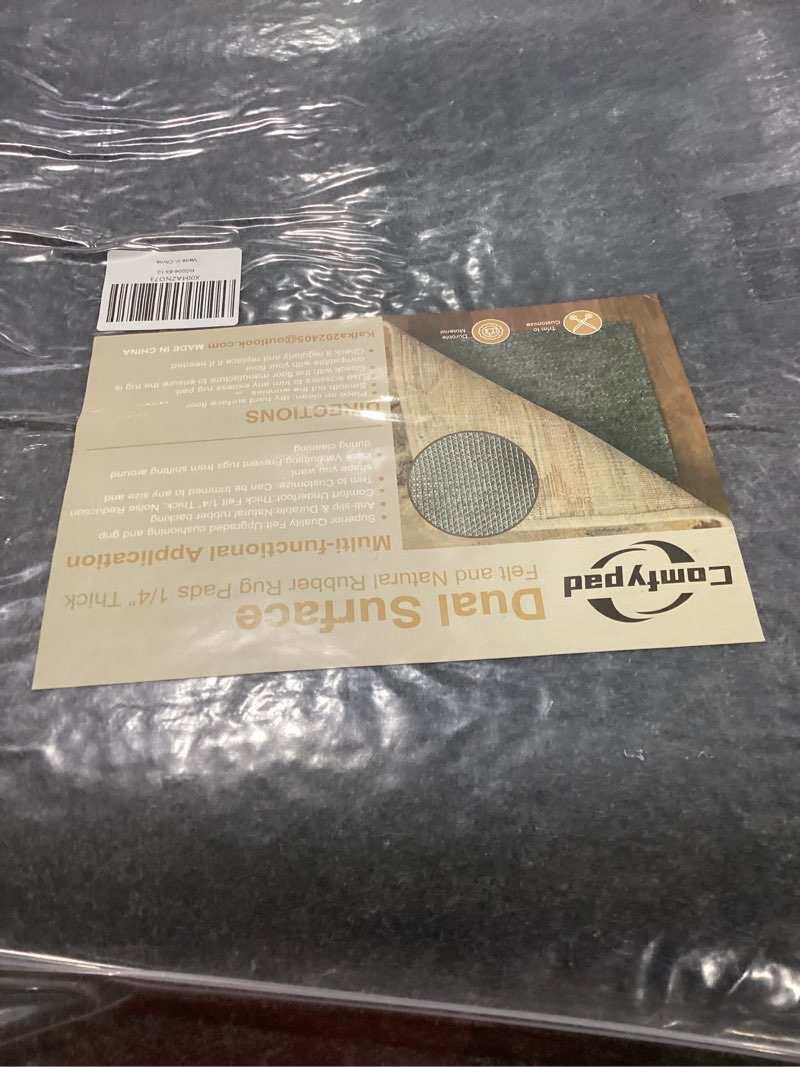 Condition photo showing New/Like New for felt rug pad, 2 x 8 ft rubber non-slip rug pad gripper, keep rugs secure and in place, extra strong under carpet mat cushion - for all floors 2 x 8 ft (rectangular)