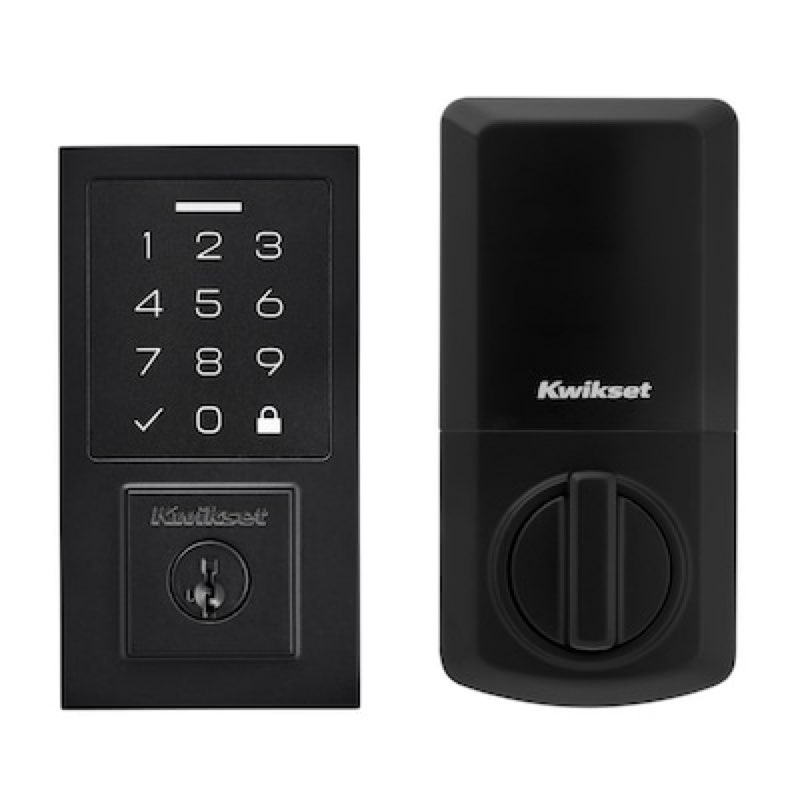 Kwikset SmartCode 270 Touchpad Contemporary Matte Black Keypad Electronic Deadbolt Lock