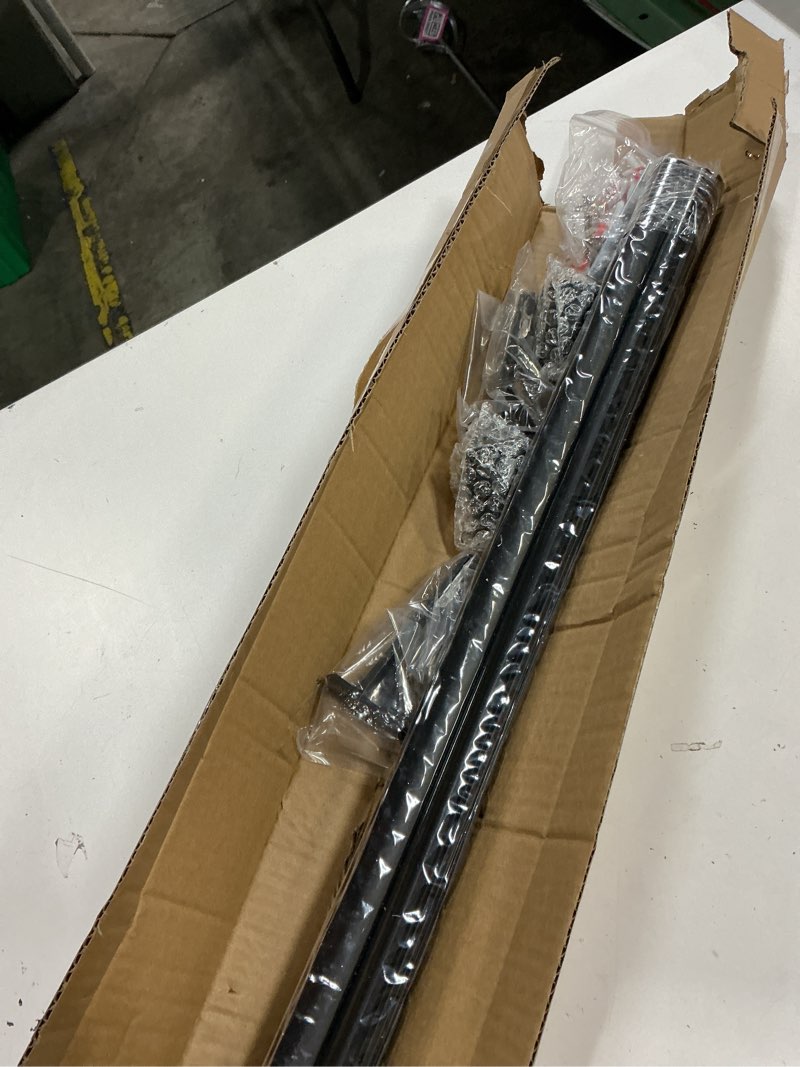 Condition photo showing New/Like New for curtain single track wall mounted, roman rod for windows, heavy duty drapery rail with aluminum bracket, silent curtain rails system for room divider living room bedroom hospital (black, 1.6m(5.2ft) 1.6m(5.2ft) black