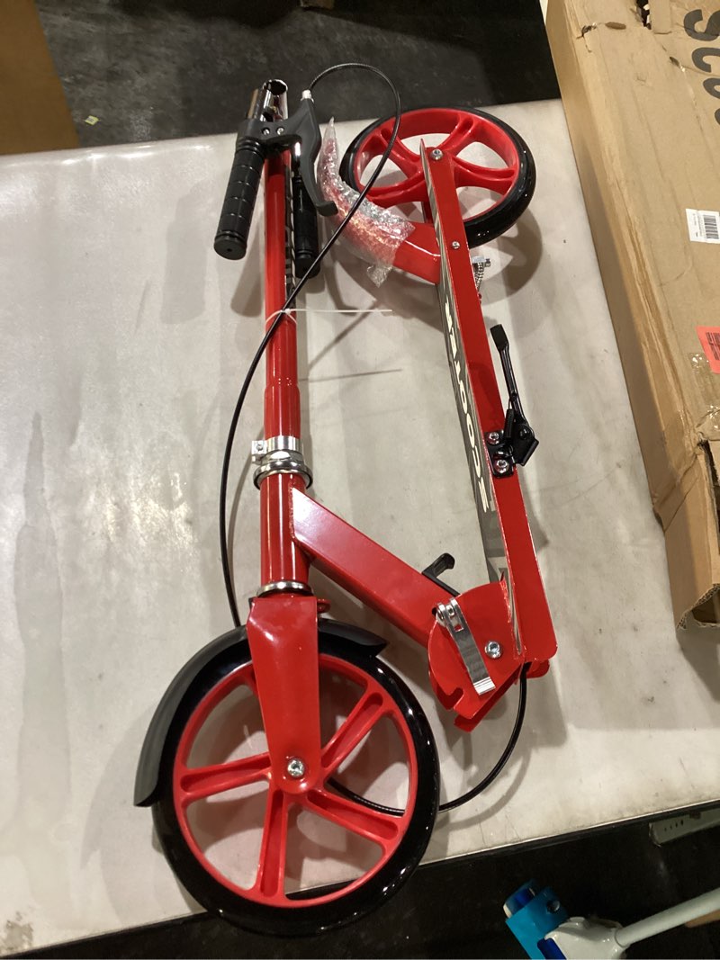 Condition photo showing New/Like New for Scooters for Kids 8-12, Teens & Adults - Lightweight, Foldable, 8-Inch Big Wheels, Hand Brake & Bell, 4 Adjustable Height Levels, 240 lbs Max Load, Perfect for School, Campus and Park Rides Red