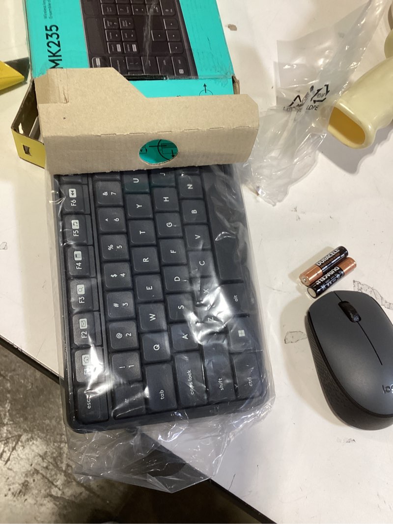 Condition photo showing Good Condition for logitech mk235 wireless keyboard and mouse combo for windows, 2.4 ghz wireless unifying usb receiver, 15 fn keys, long battery life, compatible with pc, laptop