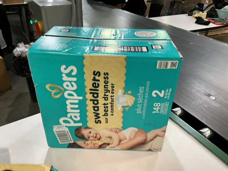 Condition photo showing New/Like New for Pampers Swaddlers Diapers, Size 2 (10-22 lbs), 148 Count, Absorbent, Keeps Baby Dry and Comfortable, Skin Safe Disposable Baby Diaper Size 2 148