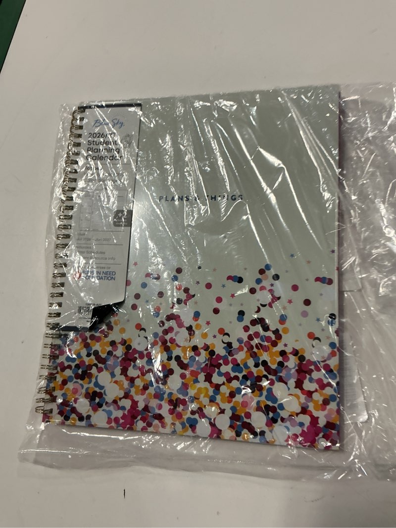 Condition photo showing Good Condition for blue sky 2026-2027 weekly and monthly academic year student planner calendar, july 2026 - june 2027, 8.5" x 11", flexible cover, wirebound, laminated tabs, star confetti bright star confetti bright- 2026/2027 8.5" x 11"