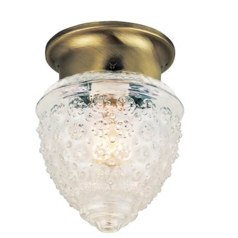 project source 5.3-in w antique brass ceiling flush mount