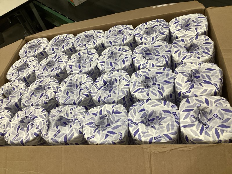 Condition photo showing item condition for Genuine Joe Standard Bath Tissue, 3" x 4", 2-Ply, 400 Sheets/Roll, 96 Count 3" x 4", 400 Count (Pack of 96)