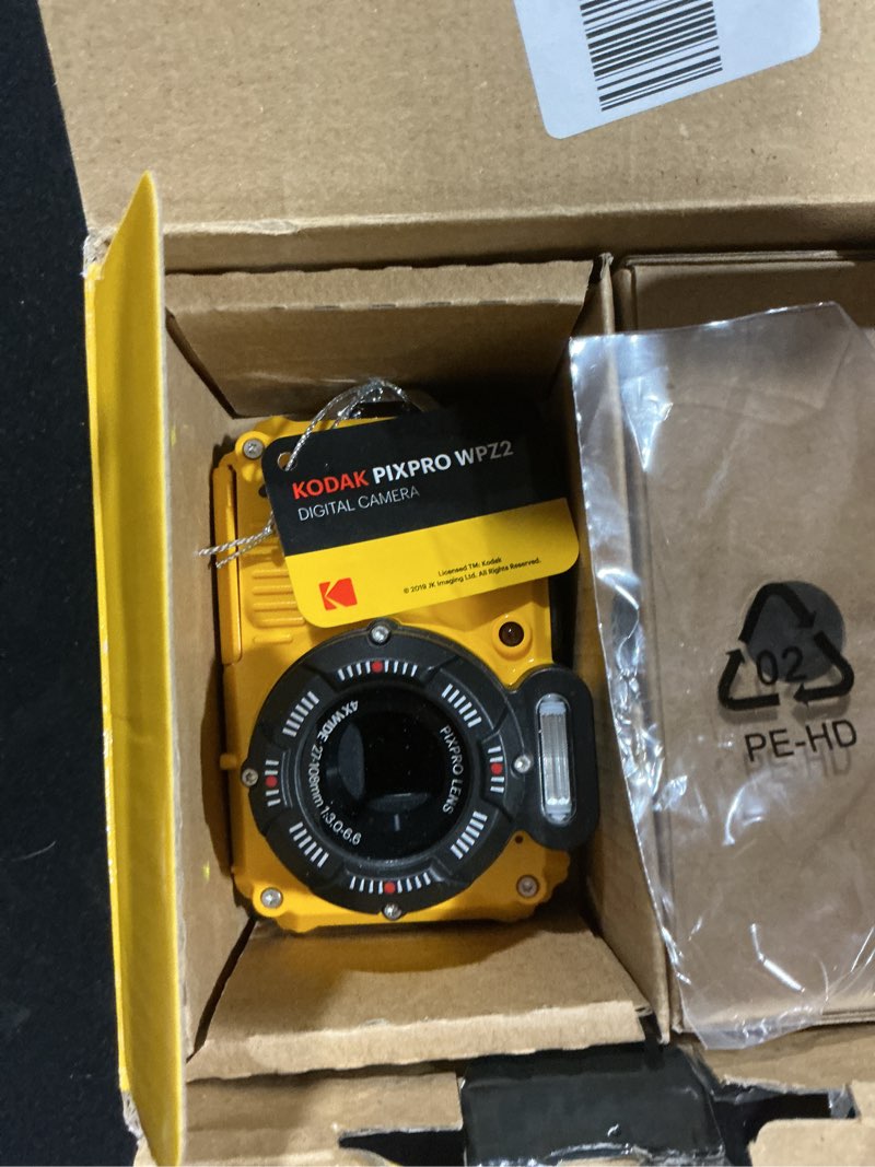 Condition photo showing As Is for (Incomplete) KODAK PIXPRO WPZ2 Rugged Waterproof Shockproof Dustproof WiFi Digital Camera 16MP 4X Optical Zoom 1080P Full HD Video Vlogging Camera 2.7" LCD (Yellow)